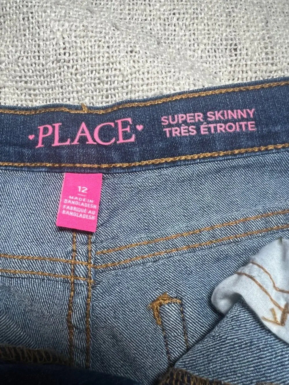 The Children's Place Girls Super Skinny Jeans Size 12 Dark Wash Stretch Denim